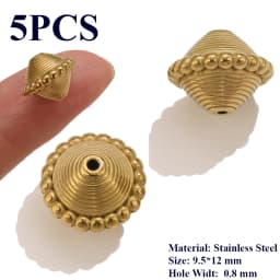 5PCS Flower Spacers Beads18K Gold Plated For Jewelry Making Bead Separator Stainless Steel Never Fade Flat Beads DIY Bracelet