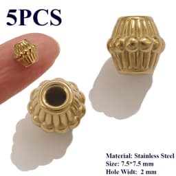 5PCS Flower Spacers Beads18K Gold Plated For Jewelry Making Bead Separator Stainless Steel Never Fade Flat Beads DIY Bracelet