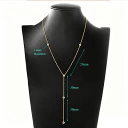 OXTAO 3.0mm Long Chain Moissanite Y Drop Necklace for Women Vintage Tassel Choker Necklace Aesthetics Jewelry 14K Gold Filled