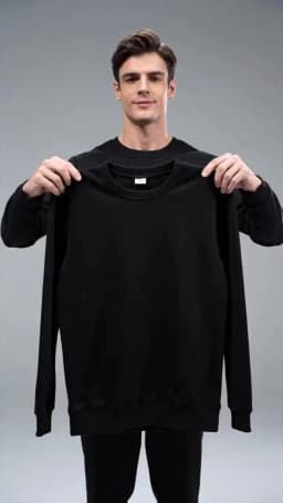 2026 Retro Compass Printed Men's Sportswear Spring and Autumn Daily Casual Fashion Warm Long Sleeve Top Men's Round Neck