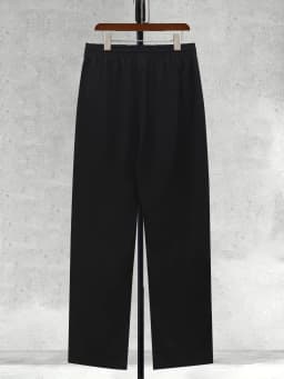 Men's Black & White Line Drawstring Straight Leg Casual Pants Spring Autumn Loose Cargo Style Trousers