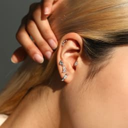 MODIAN 0.3CT Marquise Cut Moissanite Cartilage Ear 925 Sterling Sliver Earrings Heart Screw Stud Earrings For Women Fine Jewelry