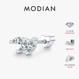 MODIAN 0.3CT Marquise Cut Moissanite Cartilage Ear 925 Sterling Sliver Earrings Heart Screw Stud Earrings For Women Fine Jewelry