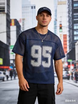 Men Mesh T Shirt Summer Casual Sport Short Sleeve Breathable 95 Print Loose Fit Streetwear for Daily Workout Outdoor Activities