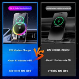 Car qi2.2 25W Magnetic Wireless Charger Air Cooling Fast Charging Station Air Vent Phone Holder Stand For iPhone 17~12 Pro Max