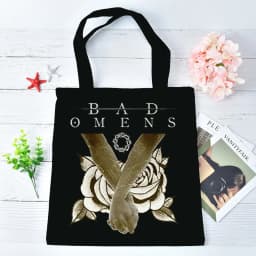 Bad Omens tote bag y2k shopping einkaufstasche grocery foldable femme
