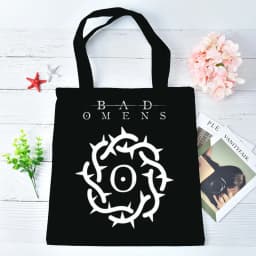 Bad Omens tote bag y2k shopping einkaufstasche grocery foldable femme