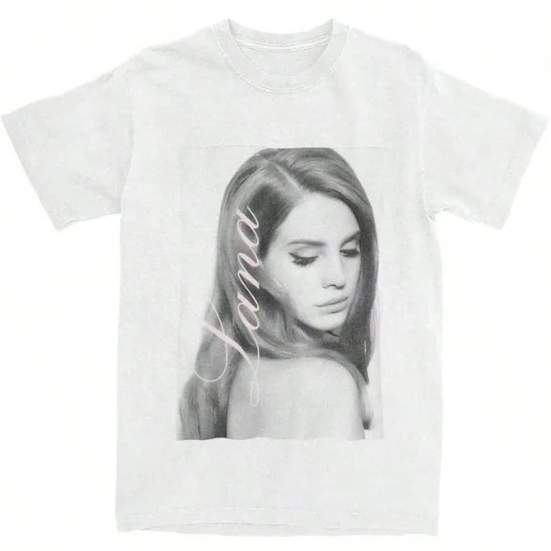 Y2K Harajuku Retro T-shirt Trendy Lana Del Rey Printed T-shirt Summer New Style Suitable for Both Men and Women
