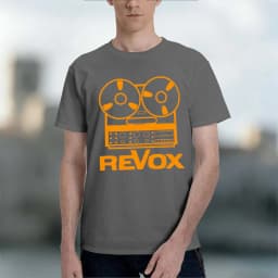 Revox 2026 new fashion heavyweight hot selling retro printed pattern fun round neck T-shirt for daily comfort