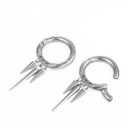 Giga 1/2Pcs 5.5MM Punk Ear Weights Hanger with Dangle Cone Stainless Steel For Ear Stretcher Guages Expander Piercing Jewelry