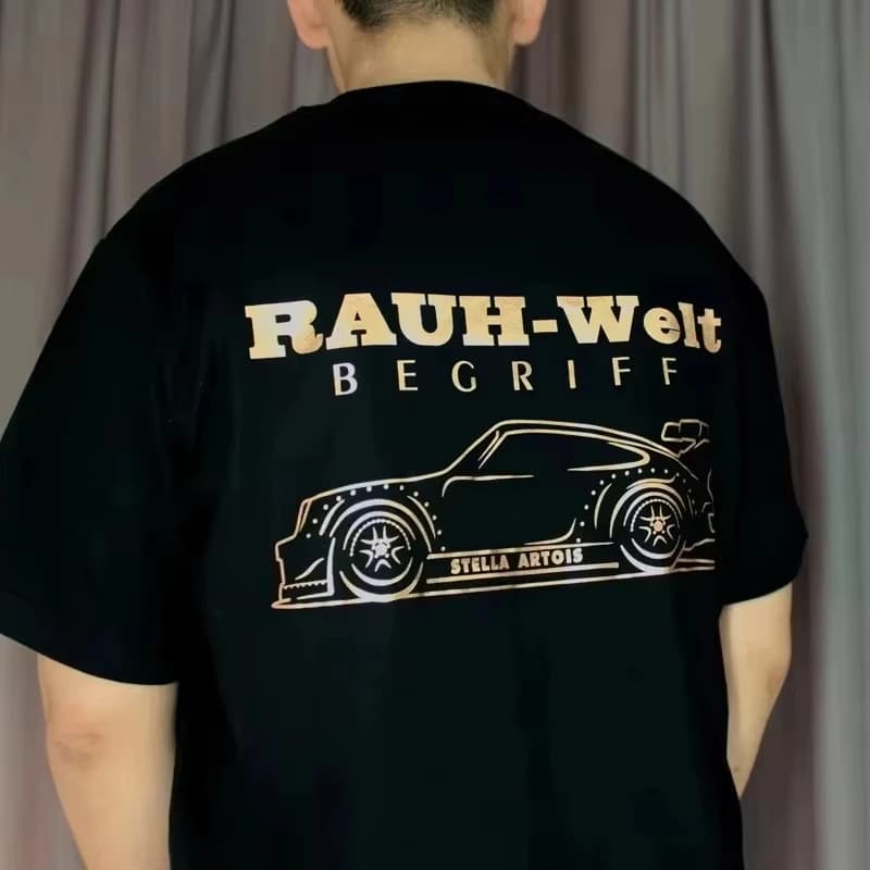 Japanese Classic JDM Poten Clean RWB Motorcycle Printed T-shirt Men's Clothing Women Cotton Tee Harajuku Y2k 2026 Summer Tops