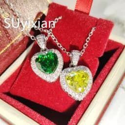 925 Sterling Silver Fashion Light Luxury Ice Flower Cut Love Crystal Zircon Necklace Birthday Party Anniversary Gift