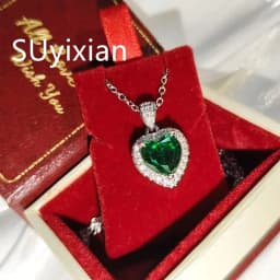 925 Sterling Silver Fashion Light Luxury Ice Flower Cut Love Crystal Zircon Necklace Birthday Party Anniversary Gift