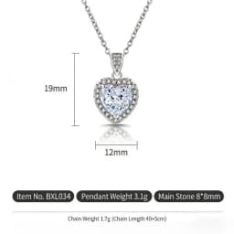 925 Sterling Silver Fashion Light Luxury Ice Flower Cut Love Crystal Zircon Necklace Birthday Party Anniversary Gift