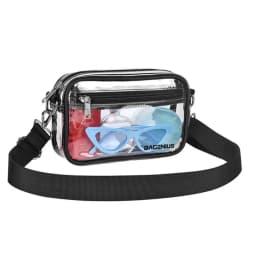Chic See-through Clear Crossbody Bag PVC Large Capacity Clear Messenger Bag Soft Strap Transparent Stadium Bag Men & Women