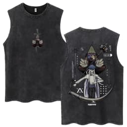 Vintage Washed Anime Hunter X Hunter Tank Tops Kite Phantom Troupe Hisoka Chrollo Sleeveless T-shirt Men Women 100% Cotton Vests