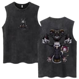 Vintage Washed Anime Hunter X Hunter Tank Tops Kite Phantom Troupe Hisoka Chrollo Sleeveless T-shirt Men Women 100% Cotton Vests