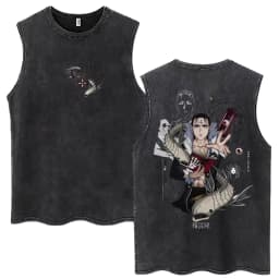 Vintage Washed Anime Hunter X Hunter Tank Tops Kite Phantom Troupe Hisoka Chrollo Sleeveless T-shirt Men Women 100% Cotton Vests
