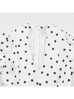 TFMLN Summer Women's Polka Dot Waist Defining Dress Sexy V Neck Short Sleeve Elegant Commuting Clothes Casual Lady Short Dress