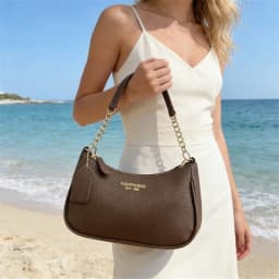 Fashion Classic Letter Graphic Design Solid Color PU Leather Crescent Y2K Underarm Shoulder Bags for Women's Tote Crossbody Bags