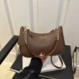 Fashion Classic Letter Graphic Design Solid Color PU Leather Crescent Y2K Underarm Shoulder Bags for Women's Tote Crossbody Bags