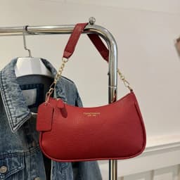 Fashion Classic Letter Graphic Design Solid Color PU Leather Crescent Y2K Underarm Shoulder Bags for Women's Tote Crossbody Bags