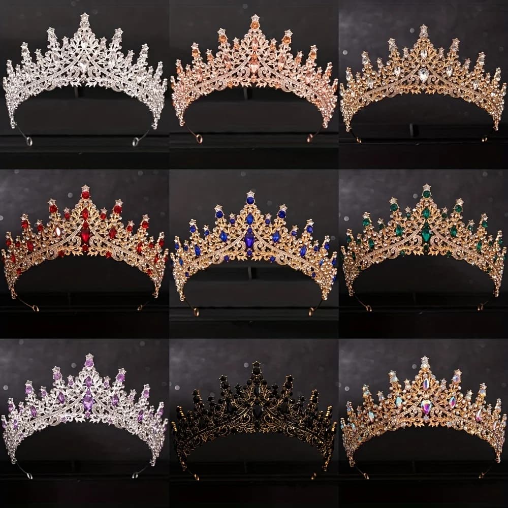 Baroque Crystal Tiaras And Crowns For Women Rhinestone Prom Diadem Headband Bridal Wedding Hair Accessories Jewelry Crown Tiara