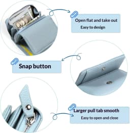 Pomelo Best Trifold Small Wallet For Women RFID Blocking Faux Leather Slim Card Holder With Zipper Coin