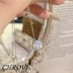 Luxury-Style 925 Sterling Silver Millennium Rose Necklace with Diamonds and Glittering Lockbone Chain for Women