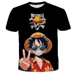 Fashion Kid Anime One Piece Luffy T Shirt Boy Clothing Kids Boys Tshirt Children T-shirt Summer Short Sleeve Tops Tees