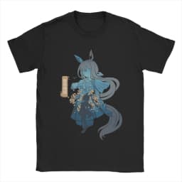 Admire Vega Uma Musume Anime T-Shirt Men Vintage Cotton Tee Shirt Round Collar Short Sleeve T Shirts Graphic Clothing