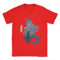Admire Vega Uma Musume Anime T-Shirt Men Vintage Cotton Tee Shirt Round Collar Short Sleeve T Shirts Graphic Clothing