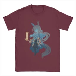 Admire Vega Uma Musume Anime T-Shirt Men Vintage Cotton Tee Shirt Round Collar Short Sleeve T Shirts Graphic Clothing
