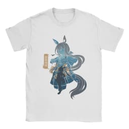 Admire Vega Uma Musume Anime T-Shirt Men Vintage Cotton Tee Shirt Round Collar Short Sleeve T Shirts Graphic Clothing