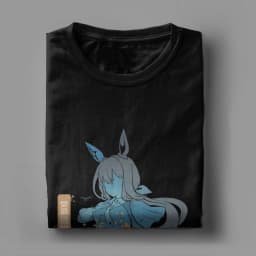 Admire Vega Uma Musume Anime T-Shirt Men Vintage Cotton Tee Shirt Round Collar Short Sleeve T Shirts Graphic Clothing