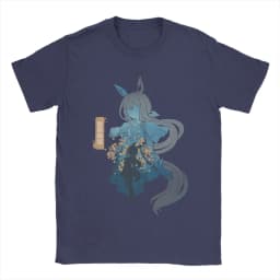 Admire Vega Uma Musume Anime T-Shirt Men Vintage Cotton Tee Shirt Round Collar Short Sleeve T Shirts Graphic Clothing