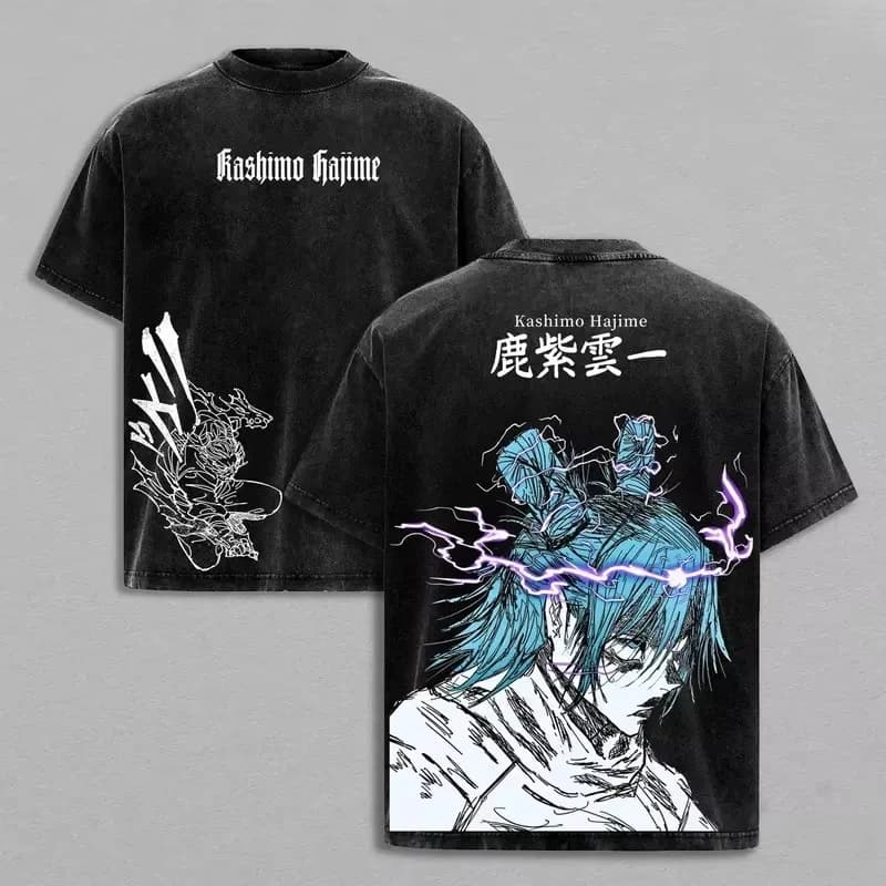 Jujutsu Kaisen Kashimo Hajime Graphic T-shirt Men's Clothing Women Cotton T-shirt Washed Tee Harajuku Male 2026 Summer T Shirt