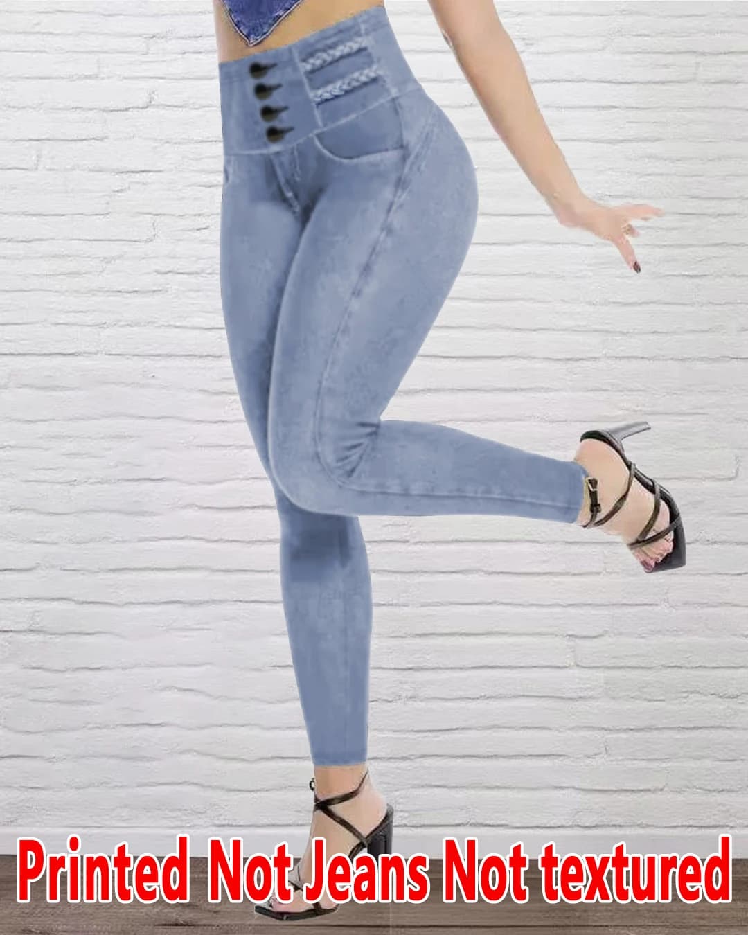 8148 [Printed Leggings - Not Faux Denim Fabric]Printed Leggings for Women - Not Made of Faux Denim Fabric,