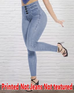 8148 [Printed Leggings - Not Faux Denim Fabric]Printed Leggings for Women - Not Made of Faux Denim Fabric,