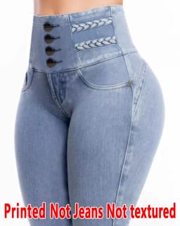 8148 [Printed Leggings - Not Faux Denim Fabric]Printed Leggings for Women - Not Made of Faux Denim Fabric,