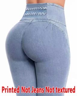 8148 [Printed Leggings - Not Faux Denim Fabric]Printed Leggings for Women - Not Made of Faux Denim Fabric,