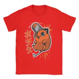 Anime Chainsaw Man Pochita Poster Printed T-shirt Men's and Women's T-shirt Men's Top Sports T-shirt Men's T-shirt Summer Tee