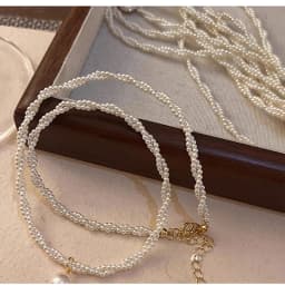 2026 Trendy Double-layer Imitation Pearl Bead Necklace Elegant Accessories For Womens Sexy Collarbone Chain Light Luxury Jewelry