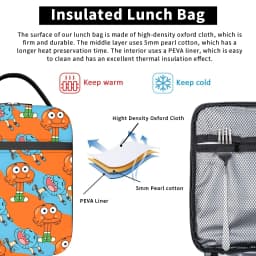 The Amazing World of Gumballs Insulated Lunch Bags for Men Women Food Container Portable Thermal Cooler Lunch Boxes For Work