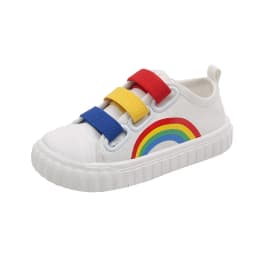 Summer Children's Canvas Shoes for Boys and Girls Rainbow Sneakers Baby Non-slip Casual Shoes Toddler Versatile Reathable Style