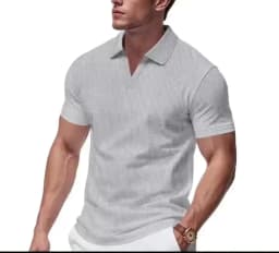 2026 New Summer Breathable Polo Shirts Men Solid Waffle Short Sleeve Polo Shirts for Men Fashion Casual VCollar Polo Shirt