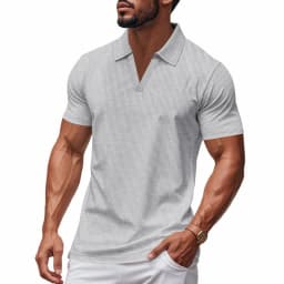 2026 New Summer Breathable Polo Shirts Men Solid Waffle Short Sleeve Polo Shirts for Men Fashion Casual VCollar Polo Shirt