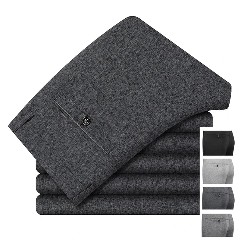 Mens Business Casual Pants Spring Autumn Suit Pants Formal Dress Pants for Husband Dad Trousers 29-40