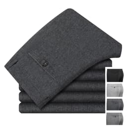 Mens Business Casual Pants Spring Autumn Suit Pants Formal Dress Pants for Husband Dad Trousers 29-40