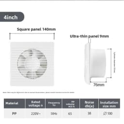 4inch 100mm Exhaust Fan Toilet Powerful Mute Exhaust Fan Household Wall Exhaust Fan Ventilation Fan